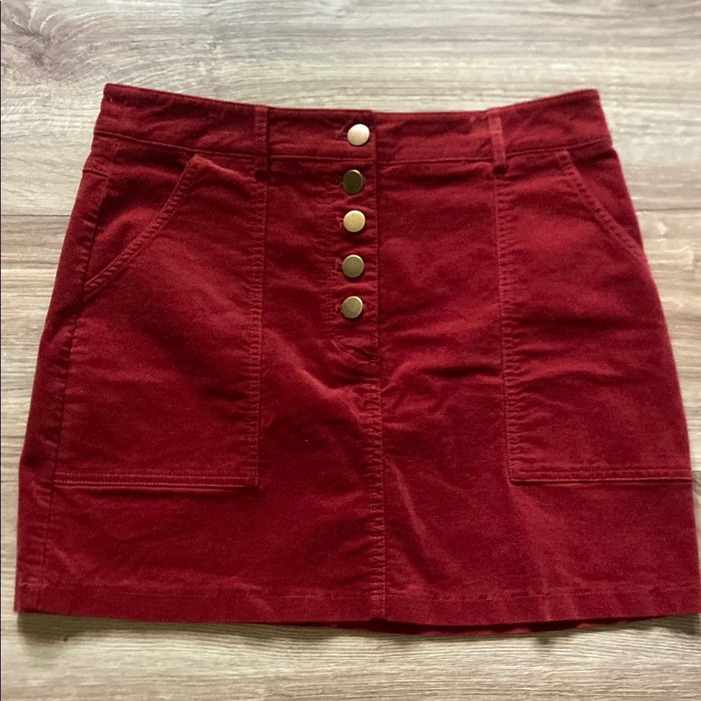 Forever 21 Red Mini Skirt Corduroy Casual